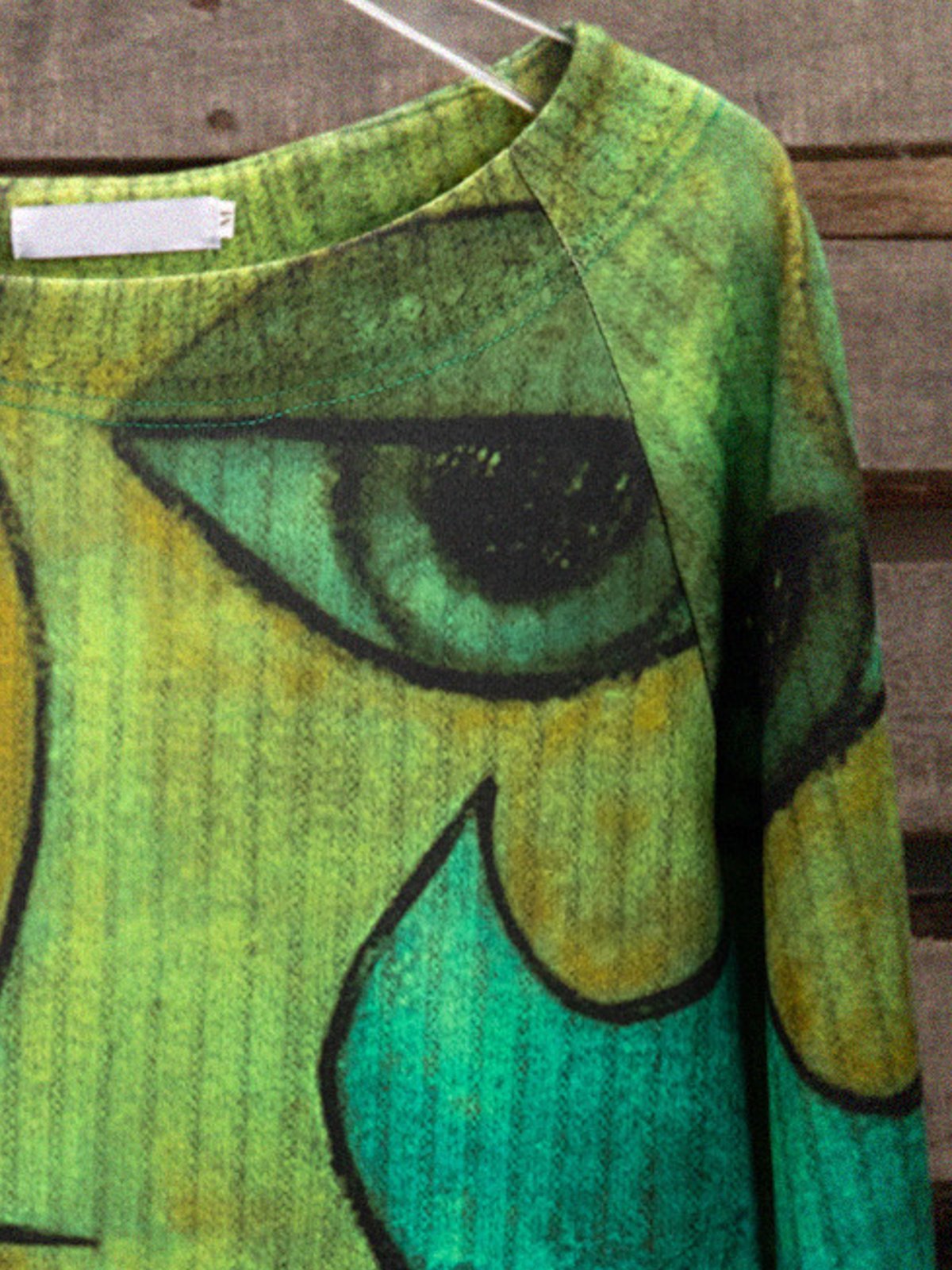 Casual Abstract Cotton Crew Neck Shirts & Tops