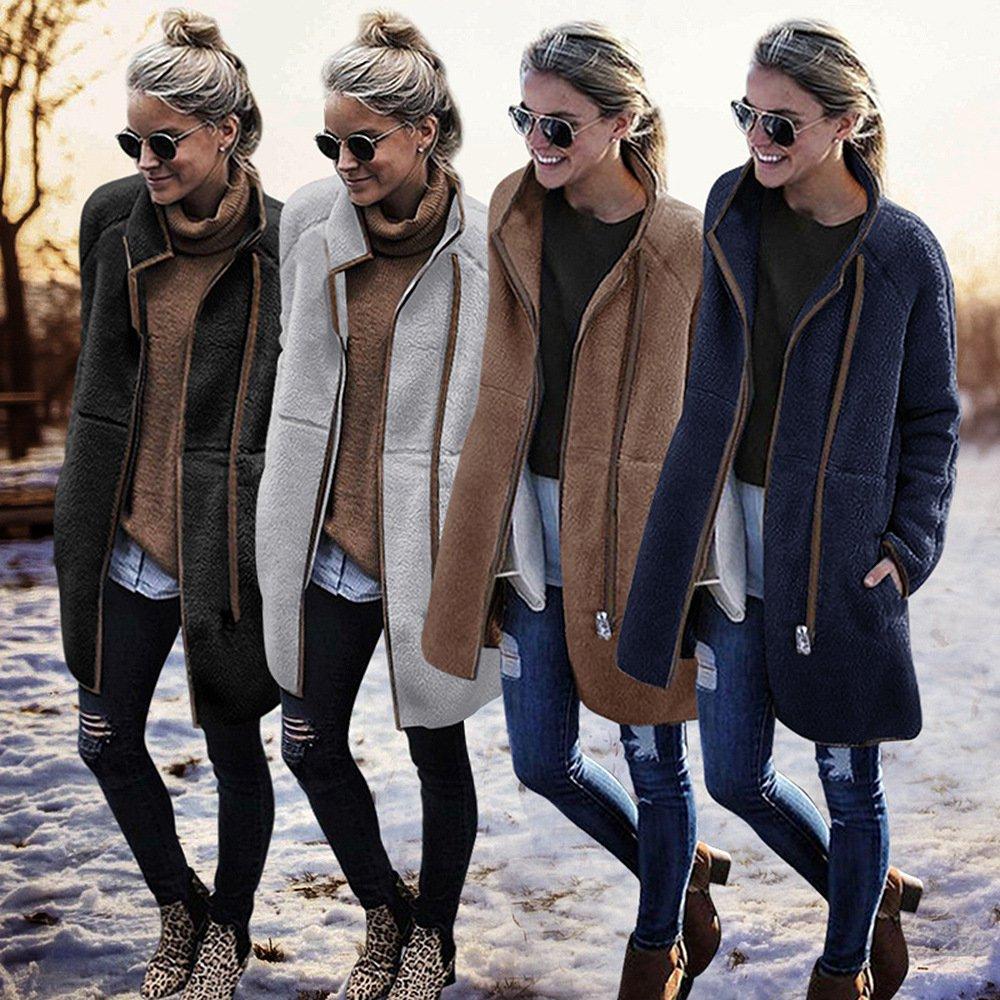 Stand Collar Patchwork Long Sleeve Coat