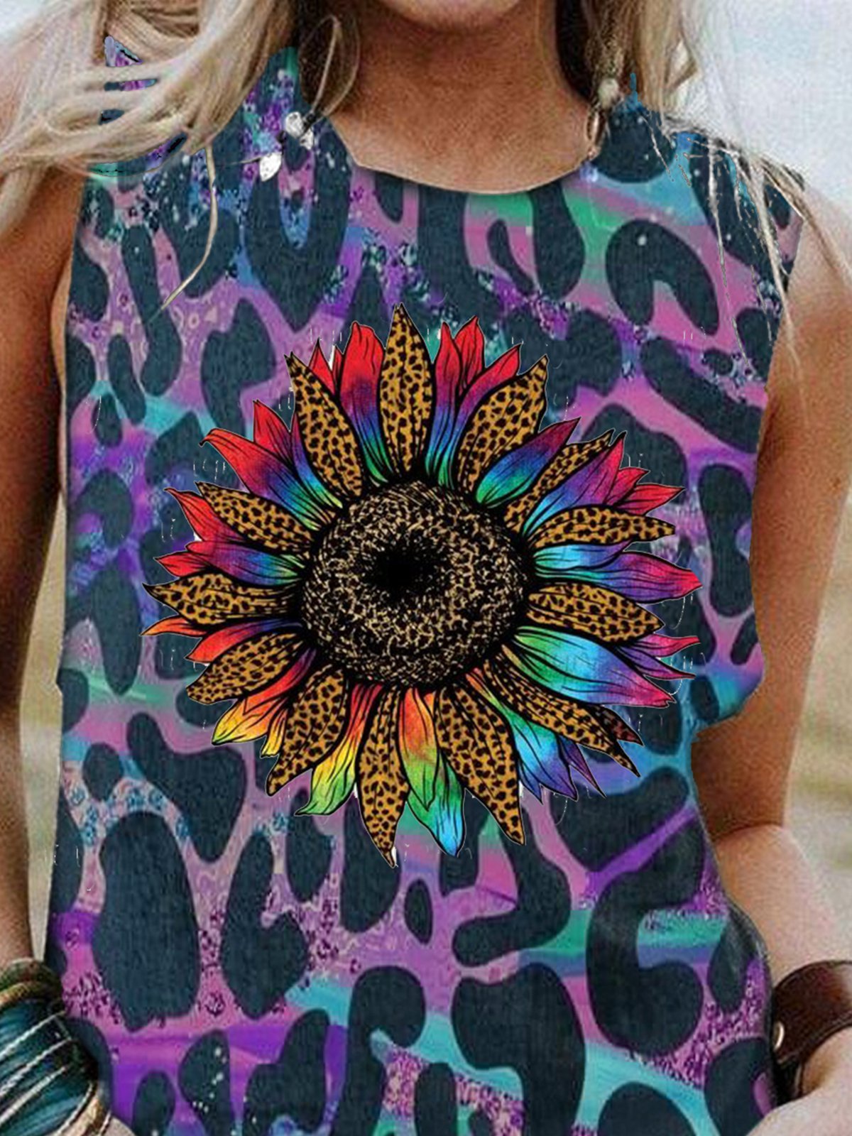 Crew Neck Floral Shirts & Tops