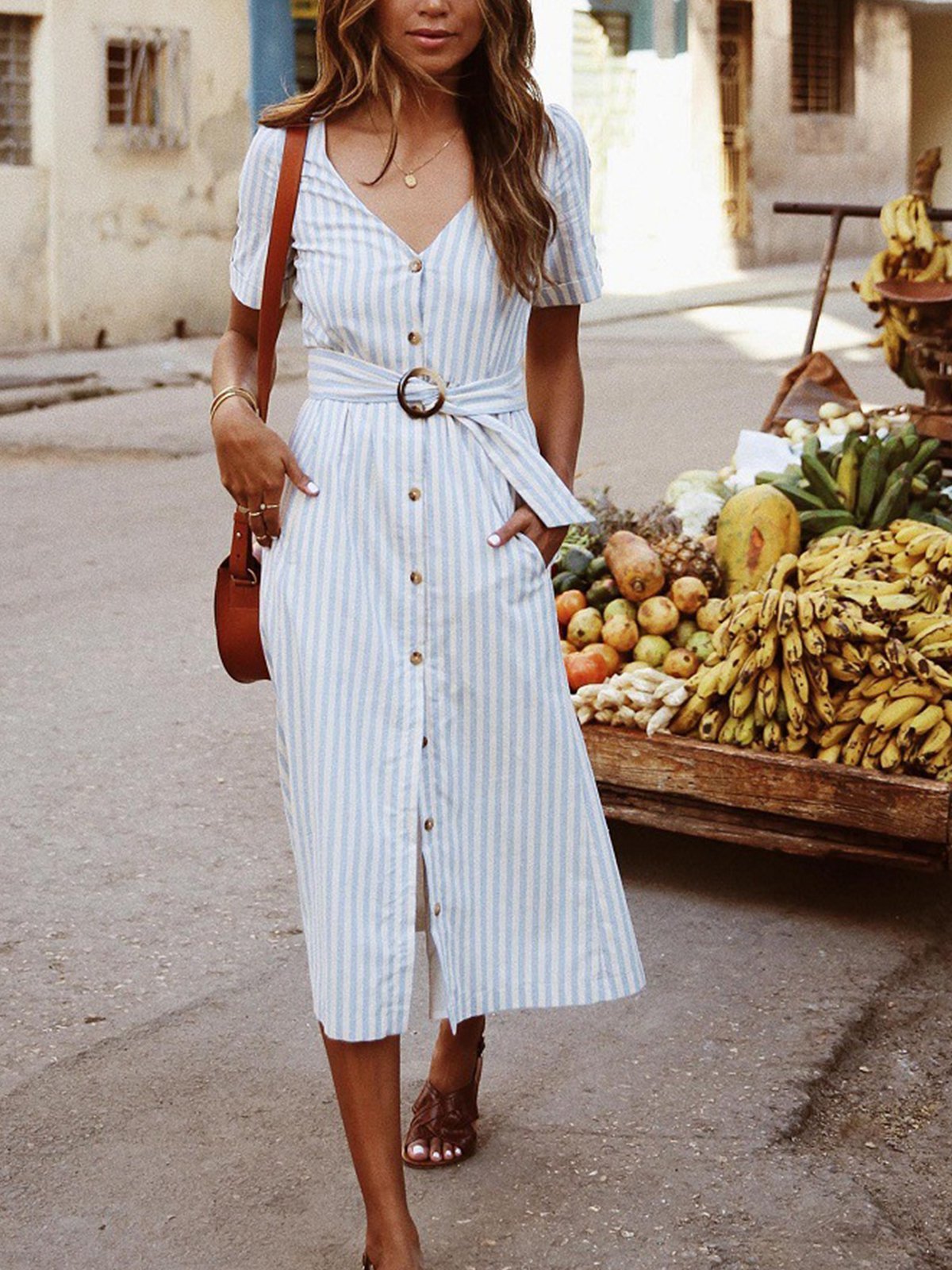 Pockets Short Sleeve Dresses