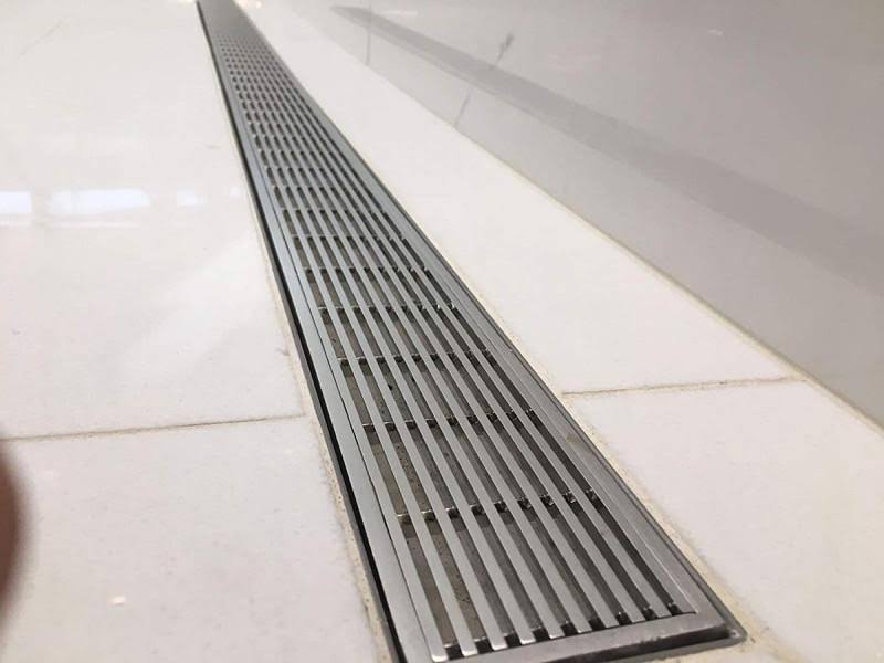 Serenedrains Stainless Steel Linear Shower Drain - Linear Wedge - Brushed Nickel - 16 inch/24 inch/30 inch/35 inch/39 inch/47 in