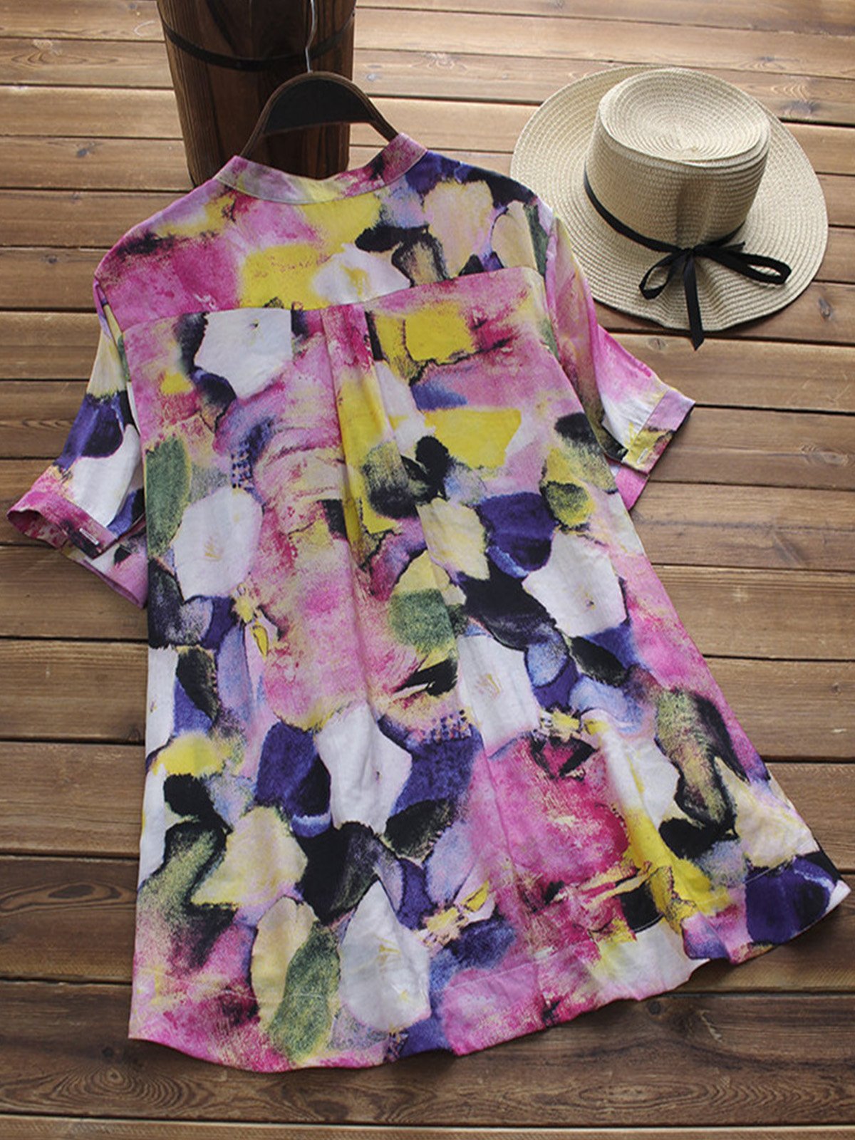 Women Casual Printed Tops Tunic Blouse Shirt