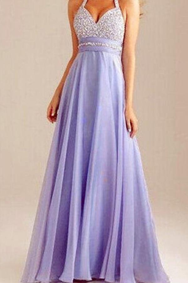 Elegant Noble Sexy Sleeveless Halter Evening Dress