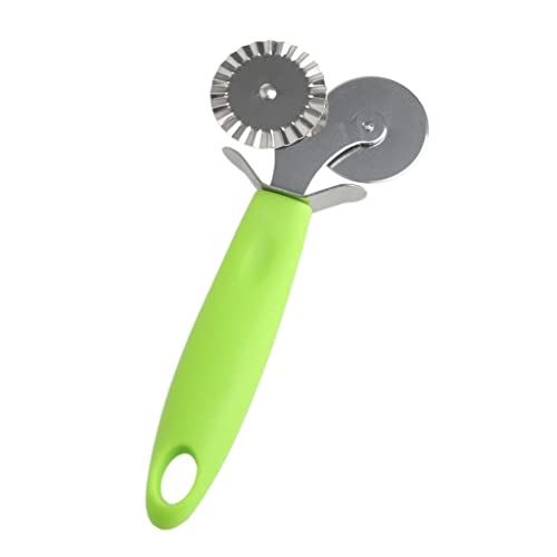 Stainless Steel Round Roller Pizza Cutter Pancake Slicer Pastry Double Roller