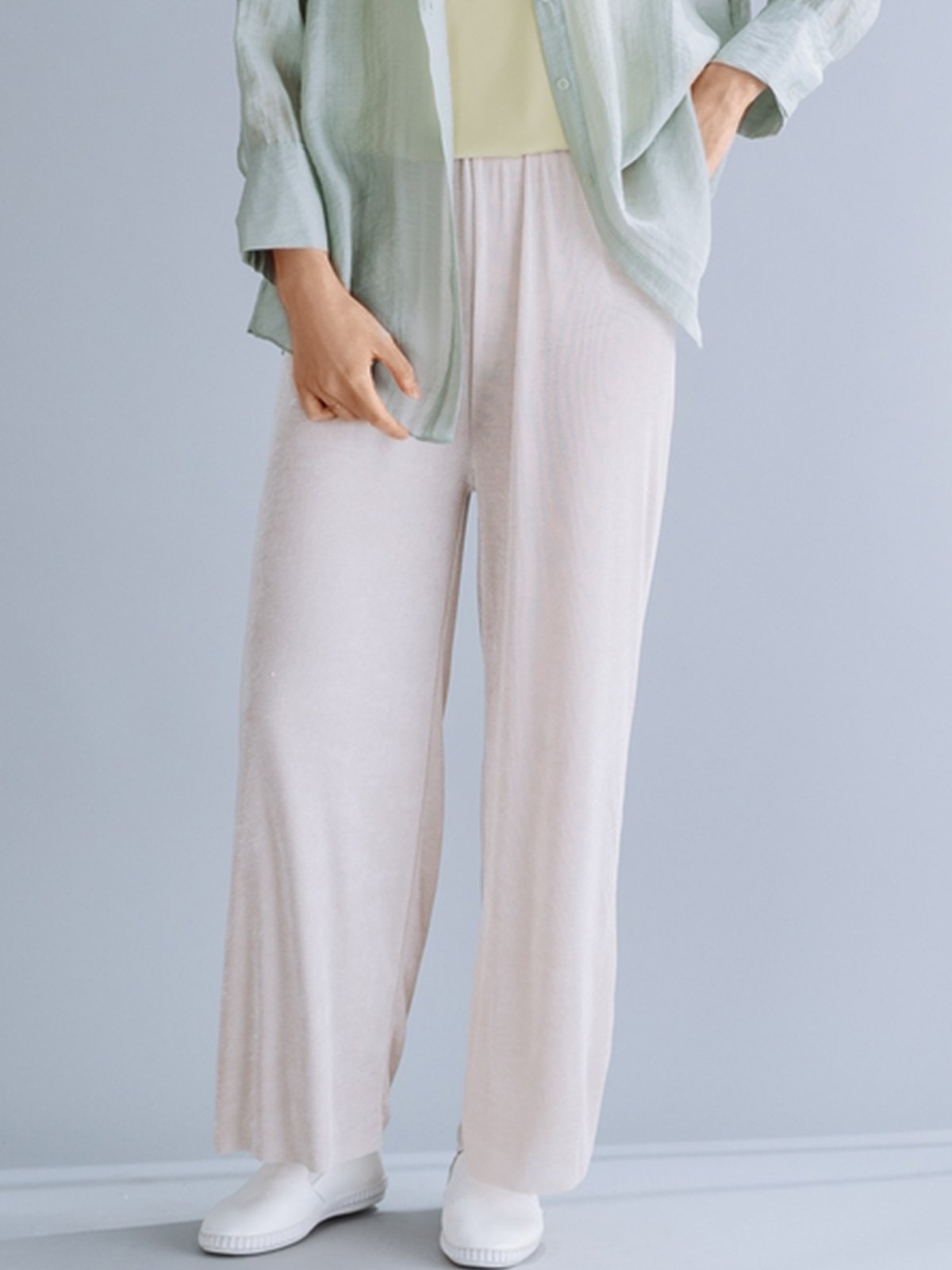 Plus Size Women Plain Casual Pants