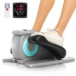 ANCHEER Under Desk Electric Mini Elliptical Machine, Remote Control Portable Exercise Elliptical Trainer with Large Pedal- Gray