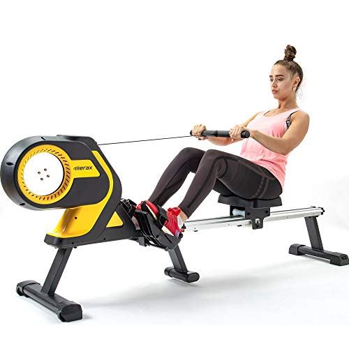 Merax Folding Magnetic Rowing Machine with Performance Monitor and 8-Level Resistance Indoor Rower Machine Exercise Equipment for Men and Women