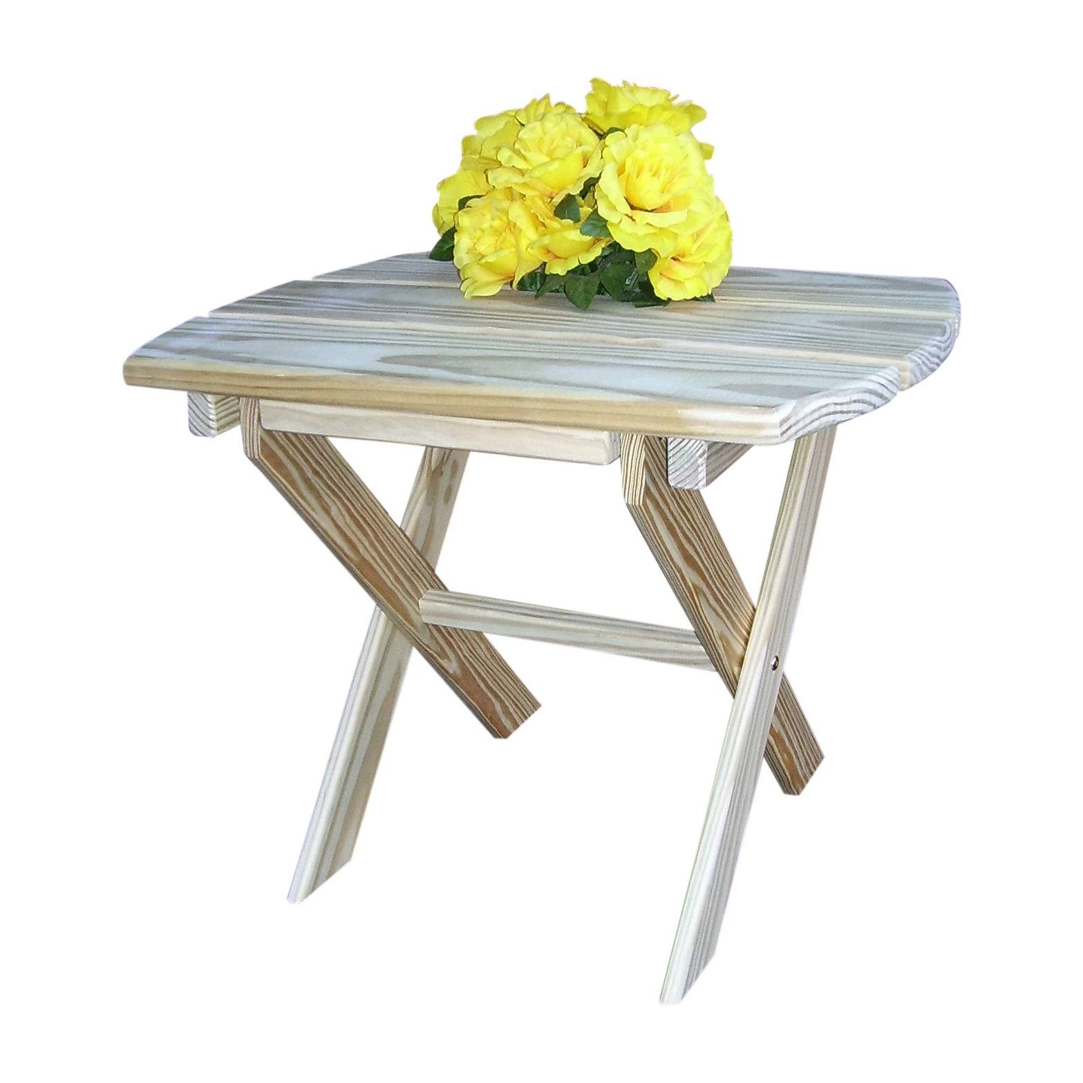 Pressure Treated Pine Folding Oval End Table - Mushroom Stain