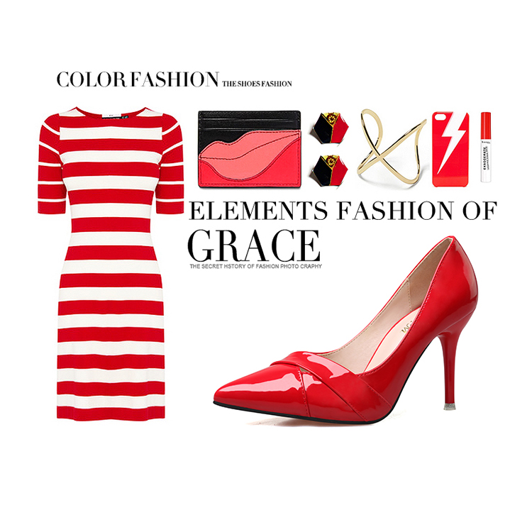 9CM Fashion Shallow Pointed Sexy High Stiletto Pump Heel Dress Wedding Sandals