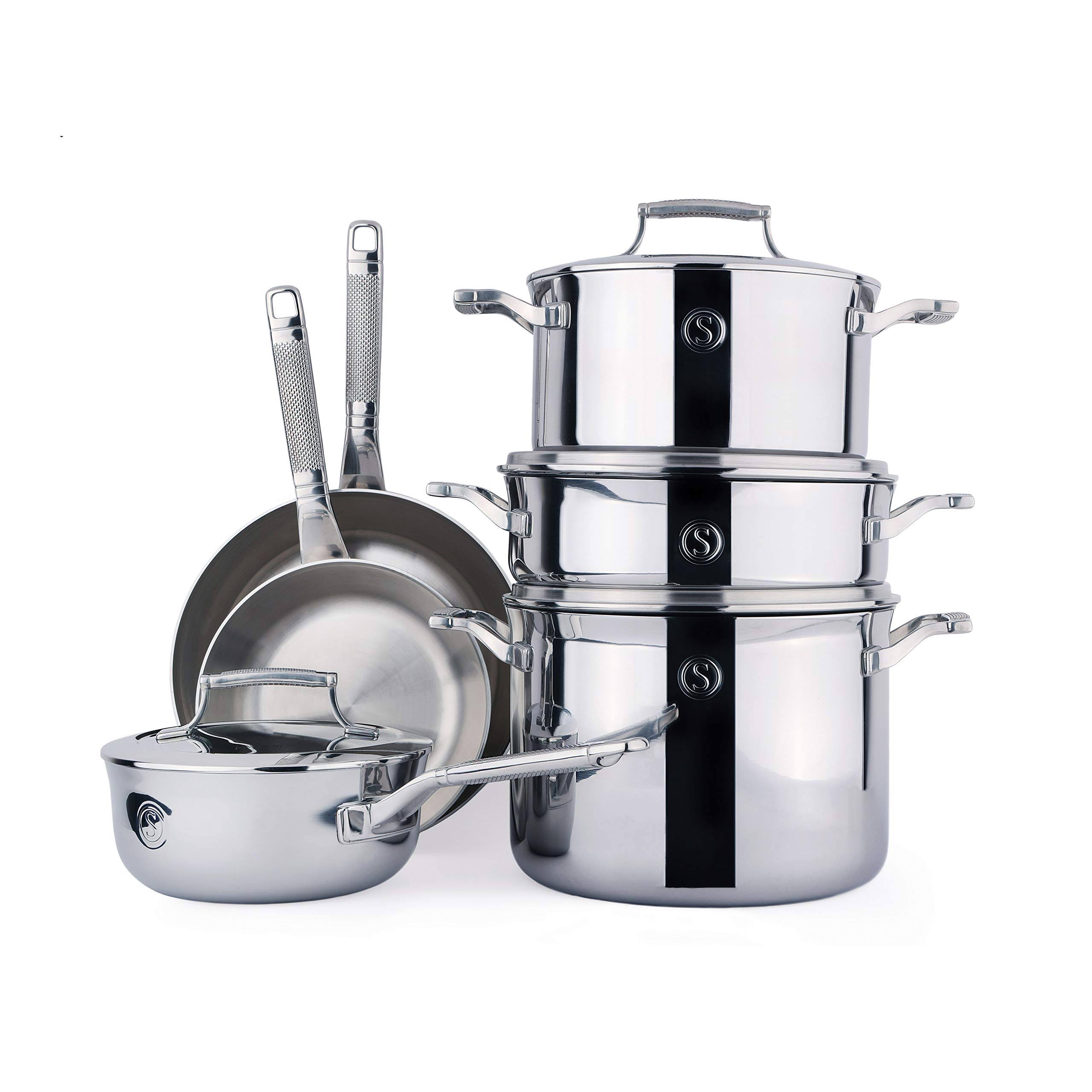 Saveur Selects Voyage Series Tri-Ply Stainless Steel 10-pc. Cookware Set