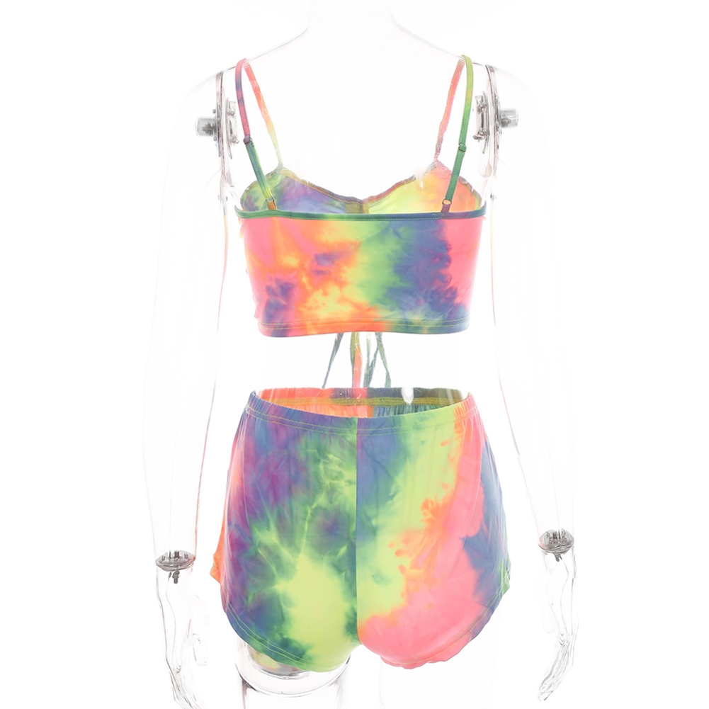 Sexy Tie Dye Bra and Shorts Pajama Set