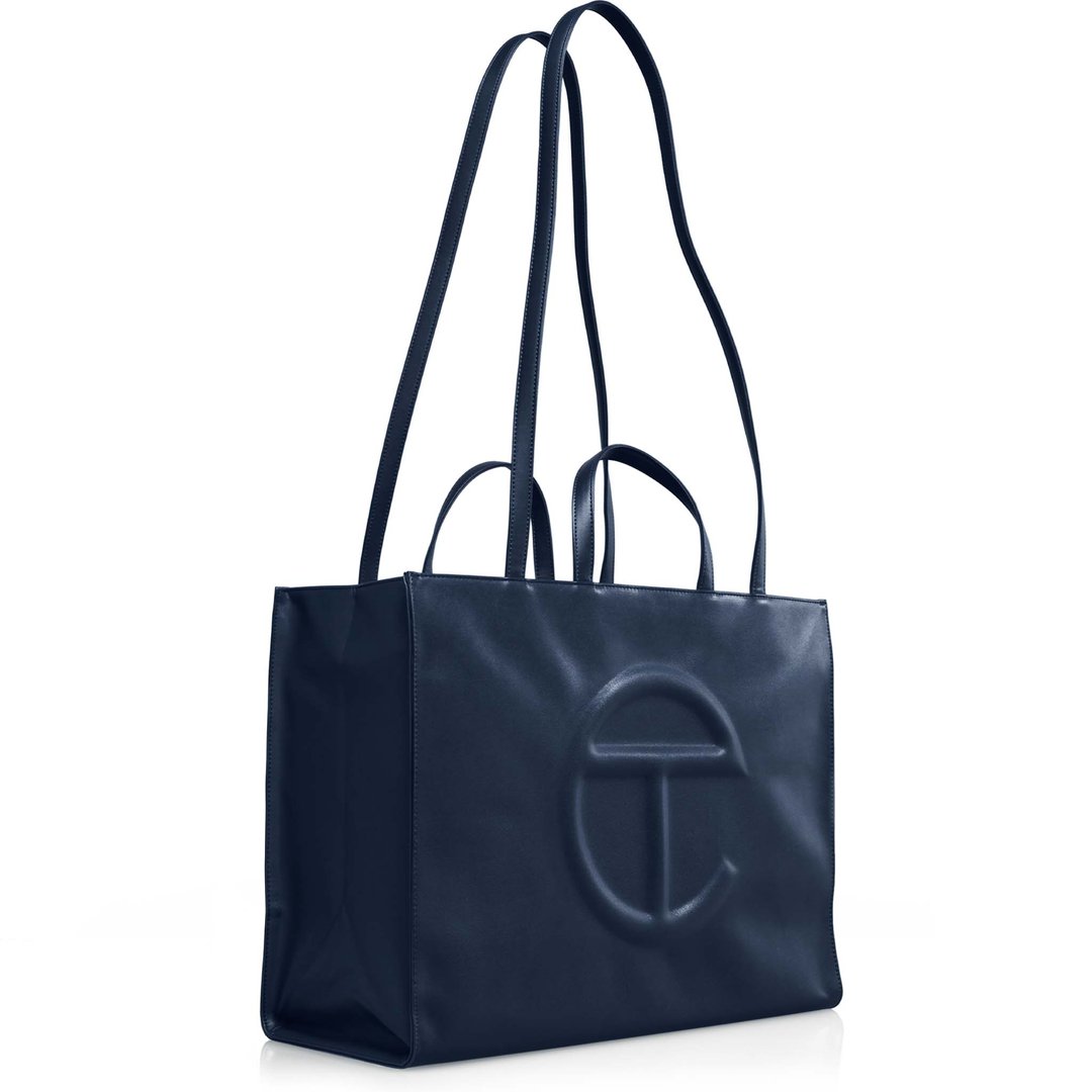 Large Navy Shopping Bag