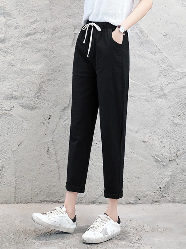 Women's Cotton Linen Ankle Length Pants