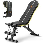 Weight Bench Adjustable, Figolo Workout Bench with Thicken Premium Steel Widen Seat for Home Gym