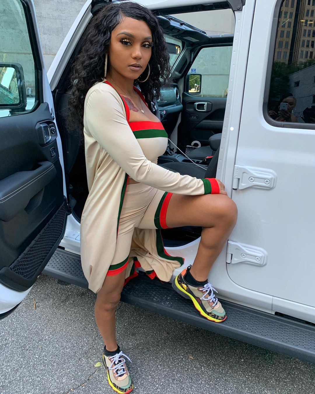 Autumn Casual Matching Three Piece Stripes Shorts Set