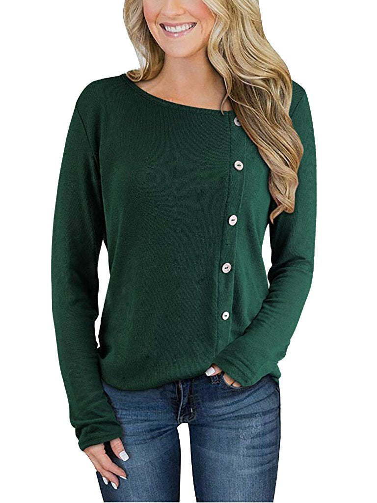 Shift Casual Long Sleeve Round Neck T-Shirts