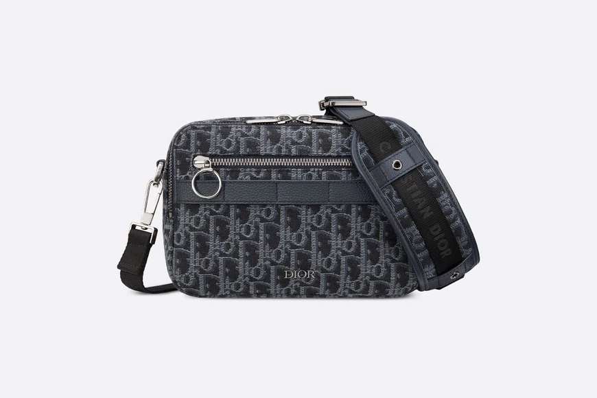Safari Messenger Bag Blue Dior Oblique Jacquard
