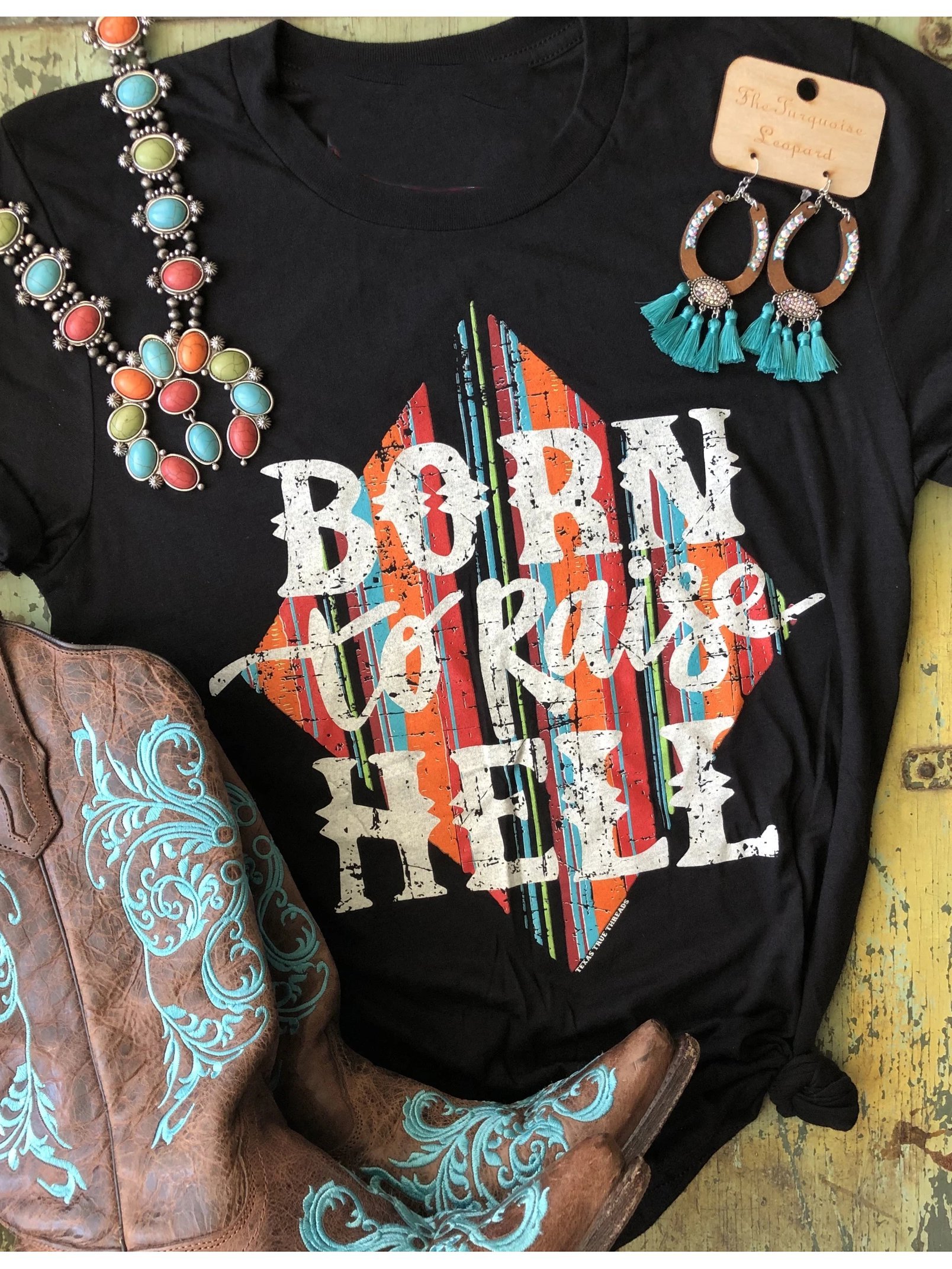 Black Short Sleeve Letter Crew Neck Shift Shirts & Tops