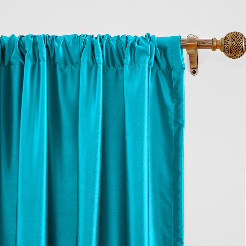 CUSTOM Lao Hang Zhou Turquoise Polyester Cotton Thermal Insulated Curtain