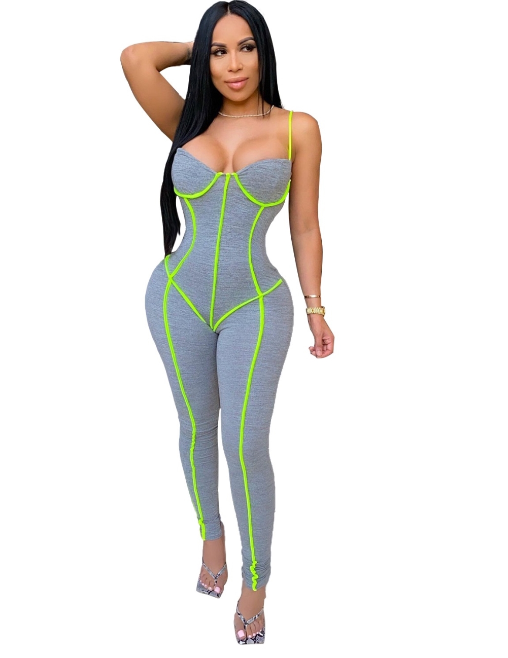 Sexy Push Up Strap Bodycon Jumpsuit