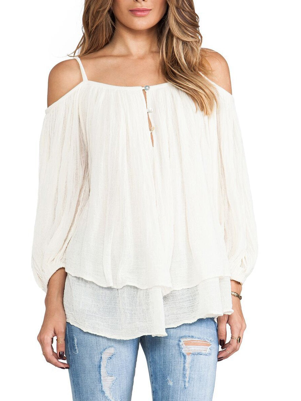 White Sweet Cotton Shirts & Tops