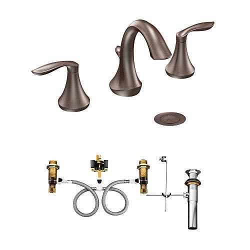 Bathroom Faucet Bundle (Oil Rubbed Bronze) complete with Moen 9000 Widespread Lavatory Rough-