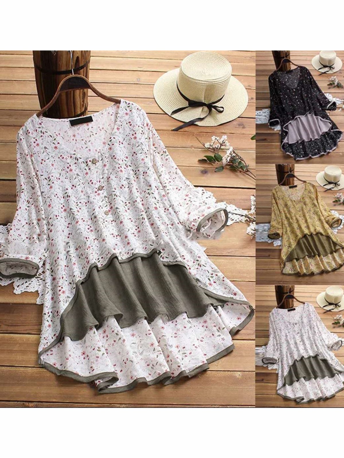 Women Casual Loose Tops Tunic Blouse Shirt