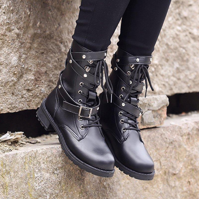 Women PU Booties Casual Comfort Plus Size Shoes