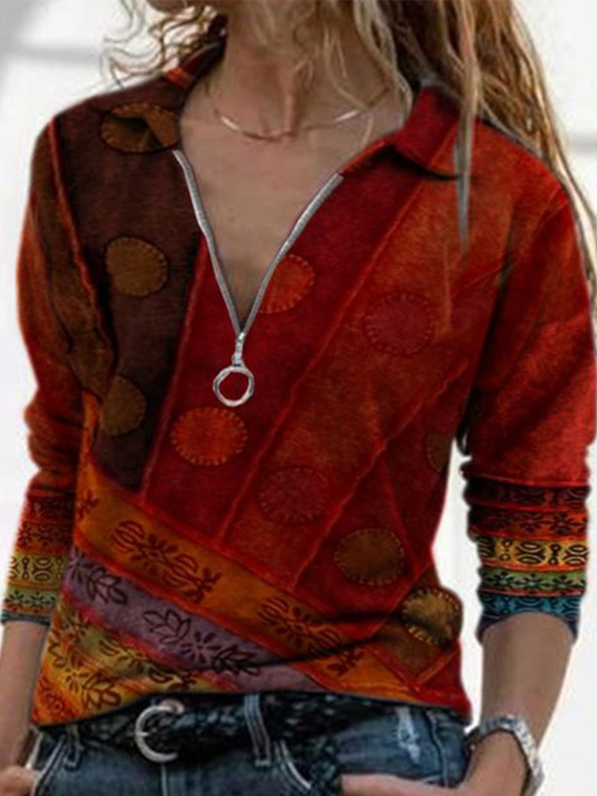 Sexy Long Sleeve Cotton-Blend Shirts & Tops