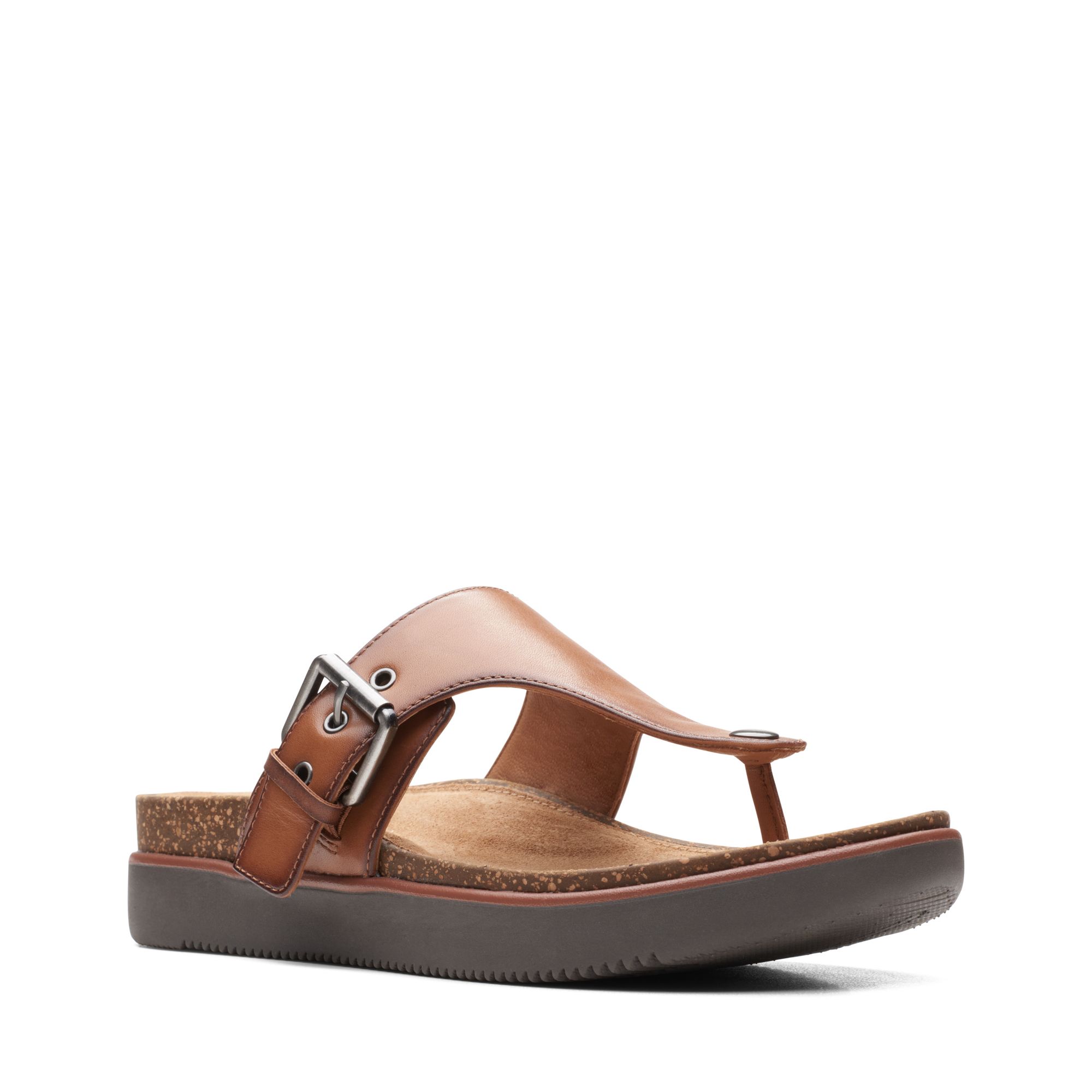 Women Sandals Elayne Step Dark Tan Lea