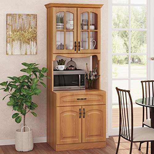 Living Skog Kitchen Cabinet with Storage Shelves and Microwave Stand
