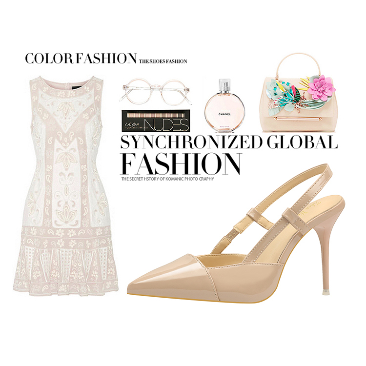 Asmxing Sweet Slingback Shallow Pointed Hollow Dress Elegant Sandals