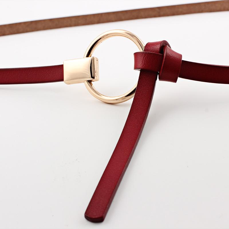 Women Casual Plain Split Leather Belt