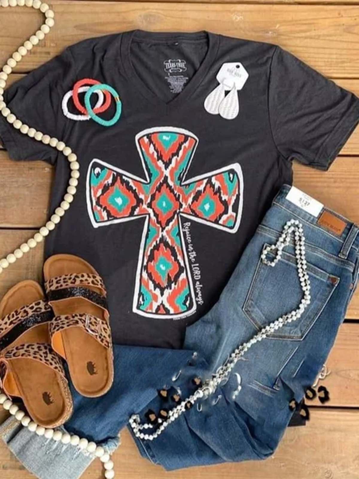 V Neck Casual Short Sleeve Shirts & Tops