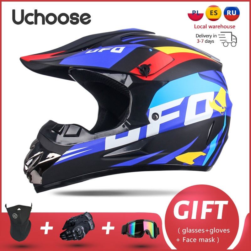 Protective Kid Motorcycle Off-Road Helmet Motocross Motobike Helmets | Full Face Dirt Bike