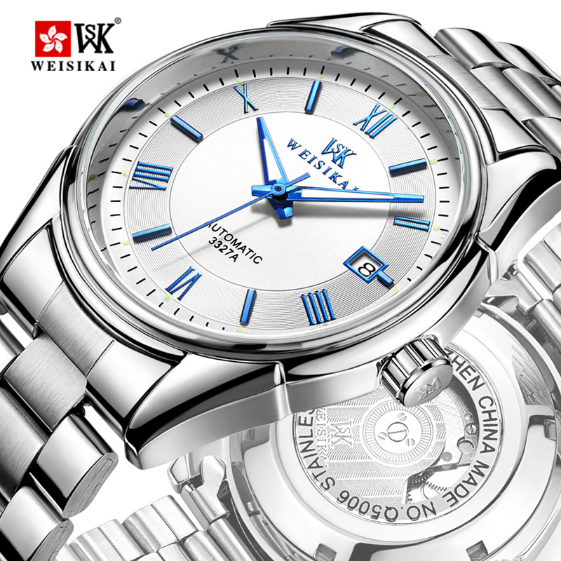 Weisikai leisure men's classic mechanical watch waterproof Rome calendar automatic mechanical watches wholesale