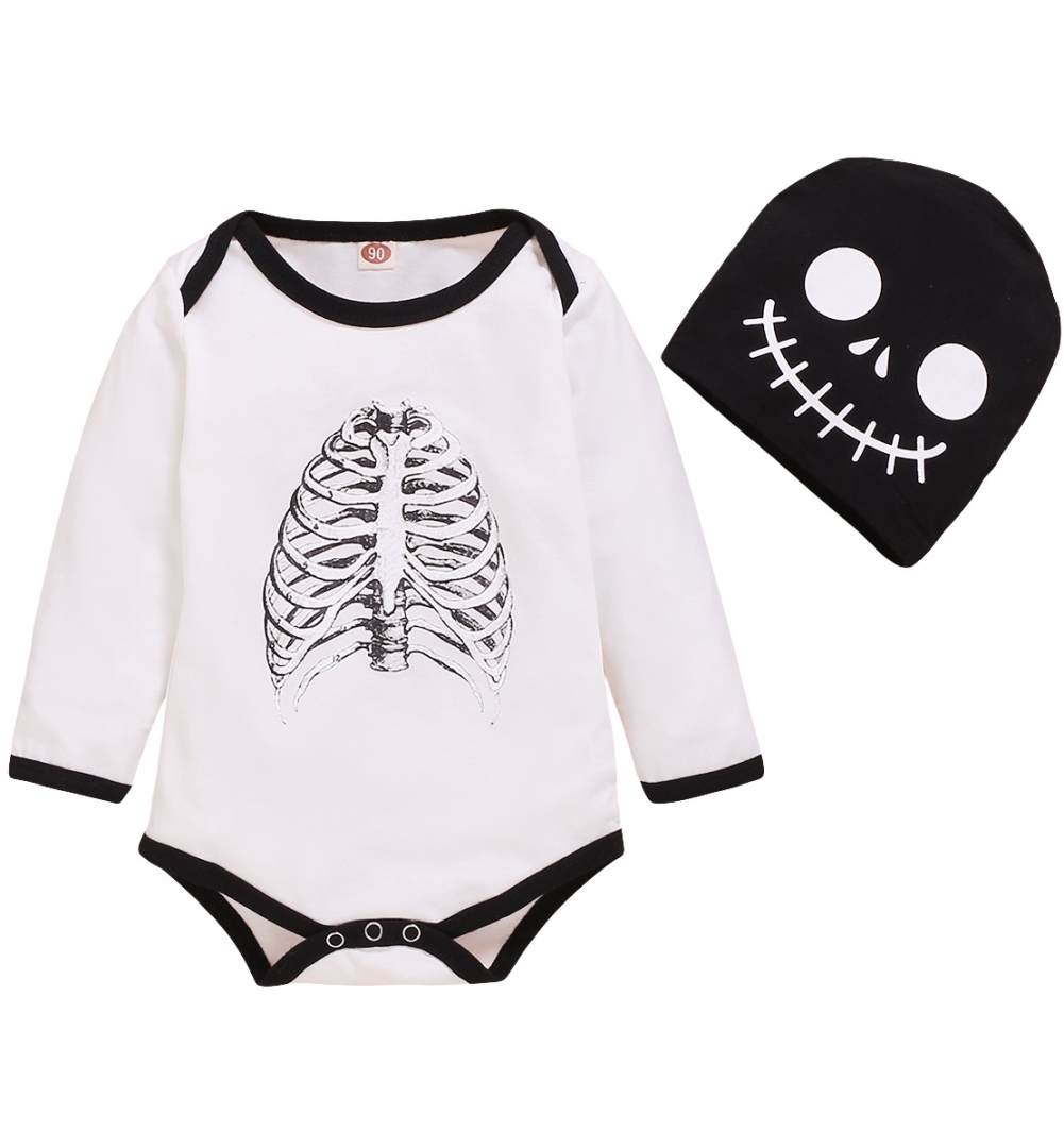 Baby Boy Print Autumn Rompers with Hat