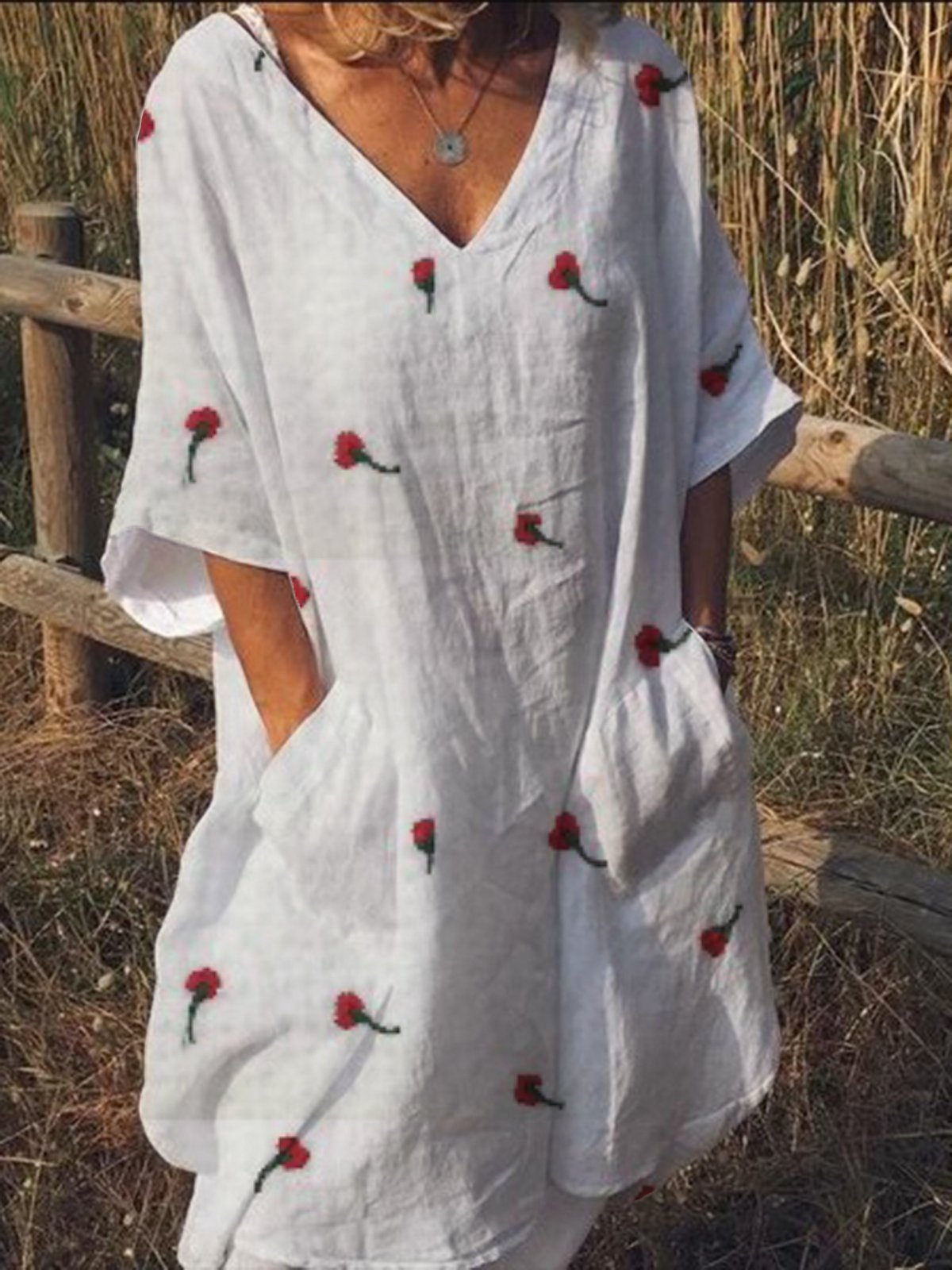 Short Sleeve Solid Dresses