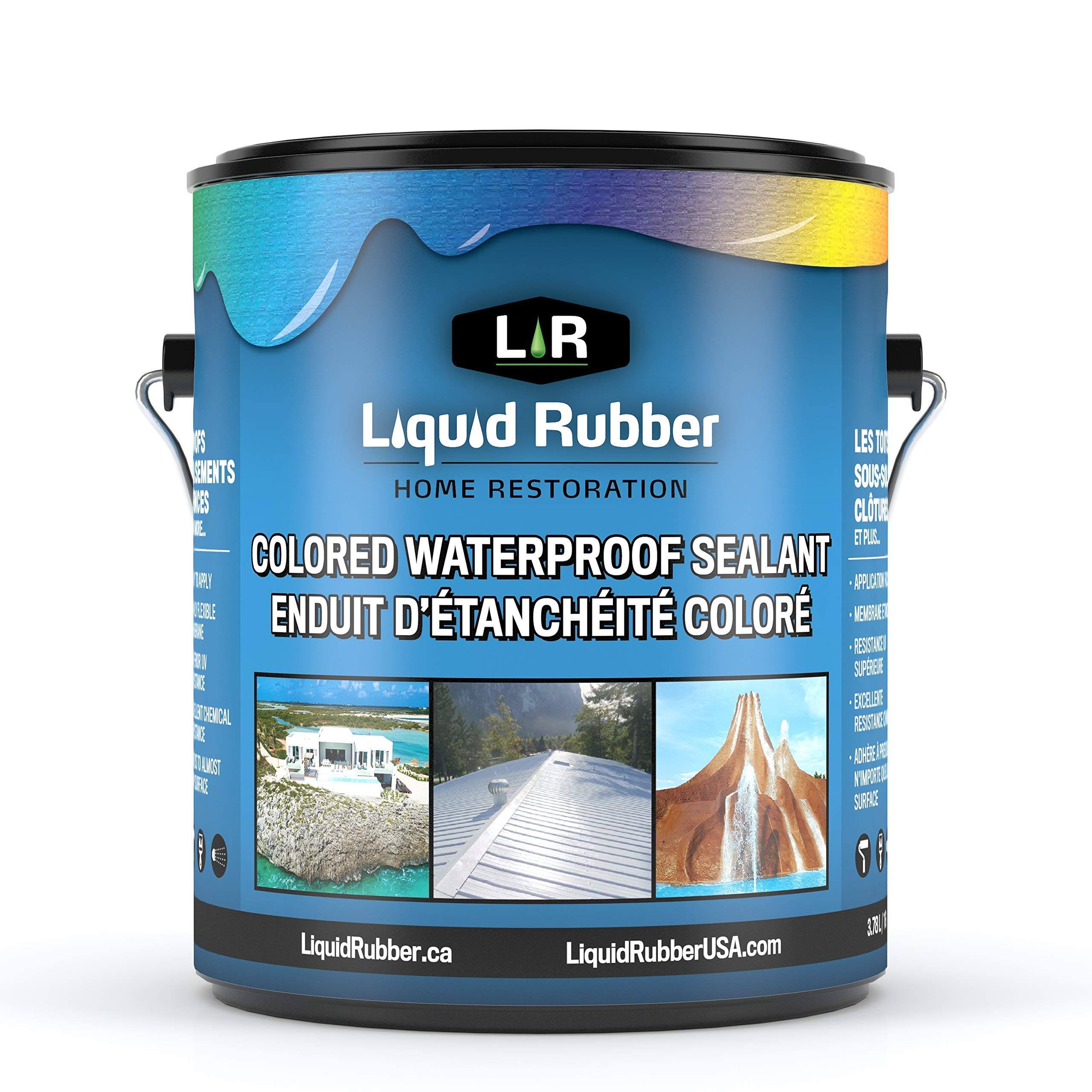 Liquid Rubber Color Waterproof Sealant - Indoor Outdoor Coating - Easy to Apply - Water Based - Beige, 1 Gallon 13017