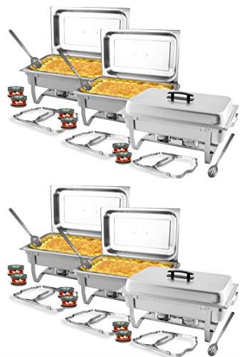 6 Slotted Spoons and Foldable Frame �C Food Warmers for Parties Buffets