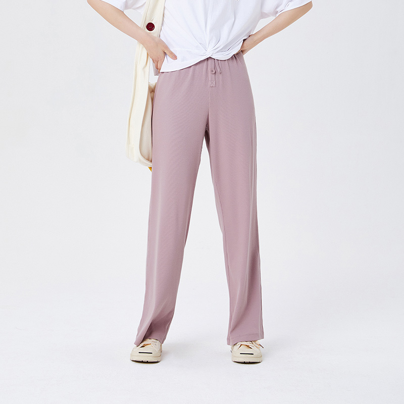 one duo SEMIR Casual Pants Women Bowknot Drawstring 2021 Summer New Hyaluronic Acid Knitted Mopping Pants Wide Leg Trousers