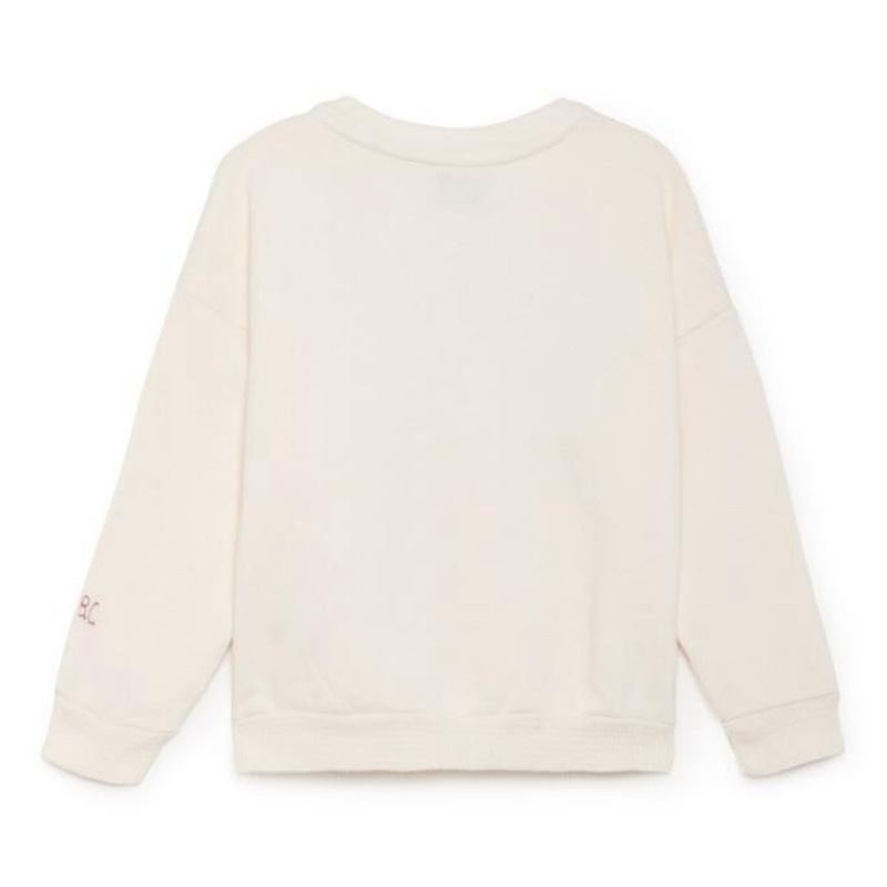 Toddler Girl White Print Cat and Dog Long Sleeve Sweatshirt