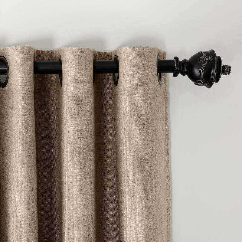 CUSTOM Olive Flax Luxury Textured Faux Linen Curtain
