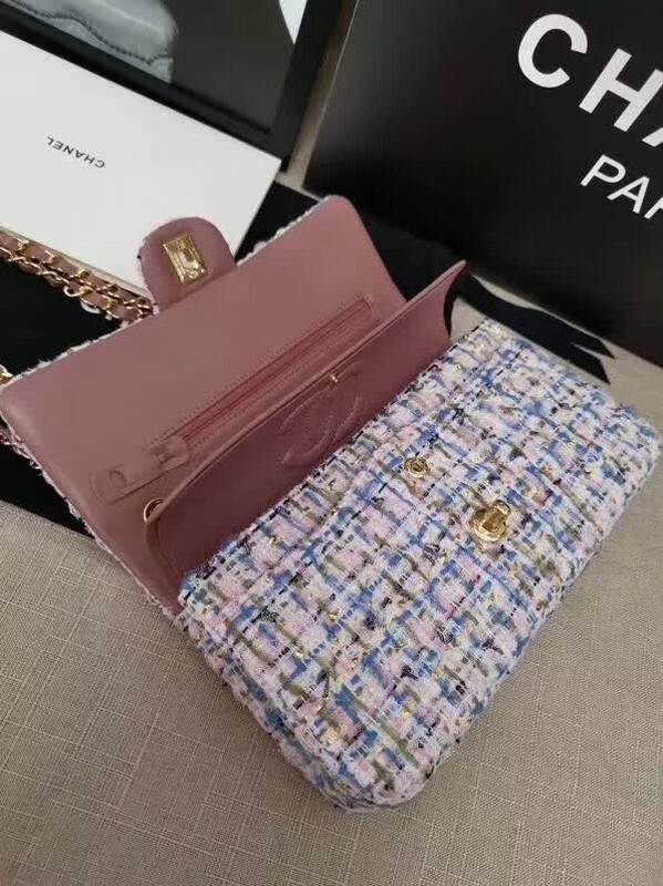 high quality handbag 119015 tweed flap bag 1112