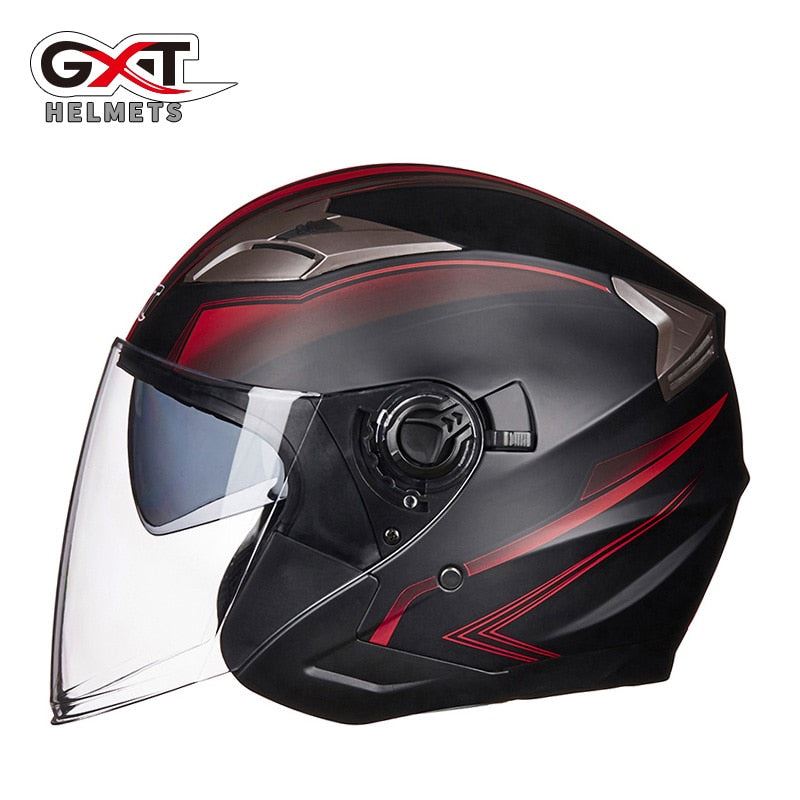 New GXT Summer Double Lens Motorcycle Helmets Open Face Motorbike Helmet