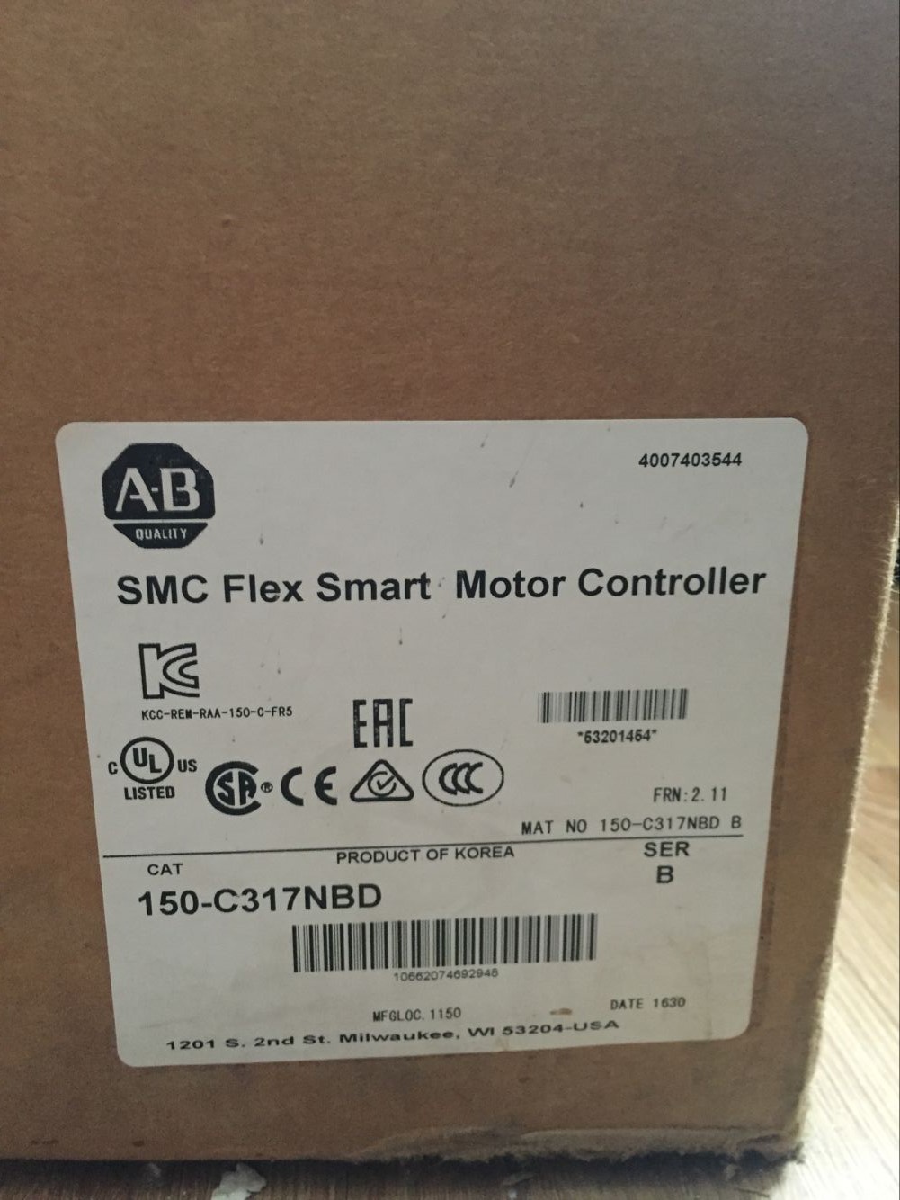 Allen Bradley 150-C317NBD SMC-3 317A Smart Motor Controller