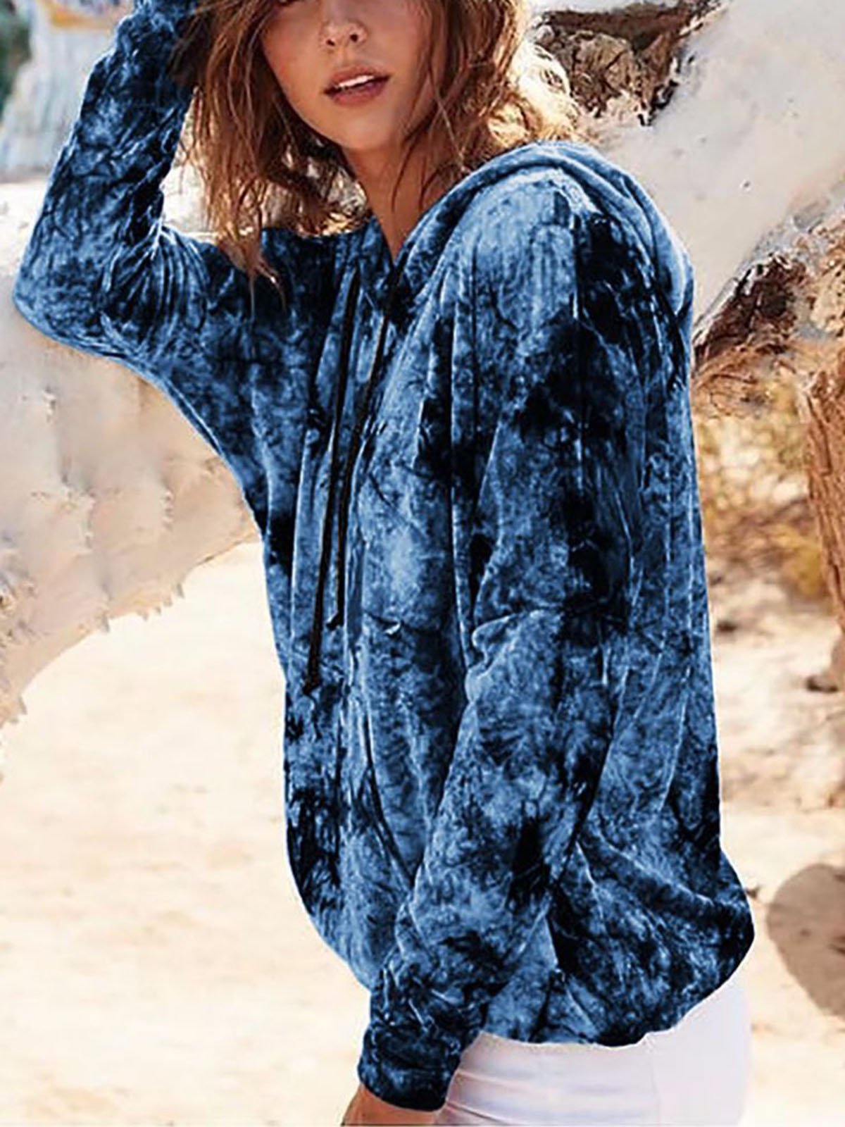 Long Sleeve Hooded Floral Printed Hoodies