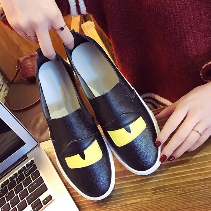 Women PU Loafers Casual Comfort Slip On Shoes