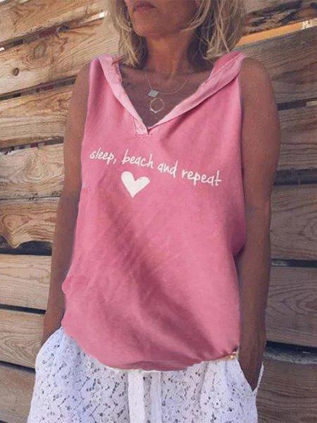 Cotton V Neck Sleeveless Floral Shirts & Tops