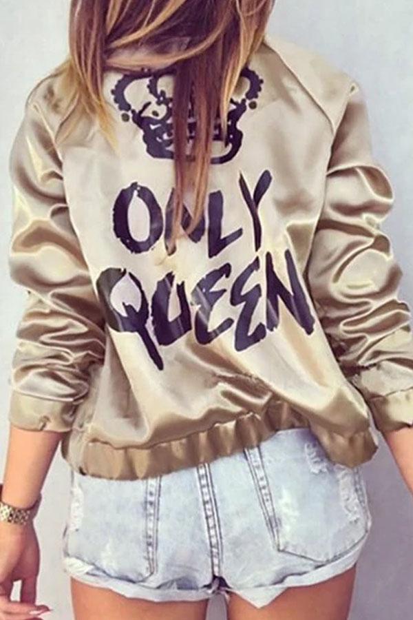 Fashion Lettern Pattern Bomber Jackets
